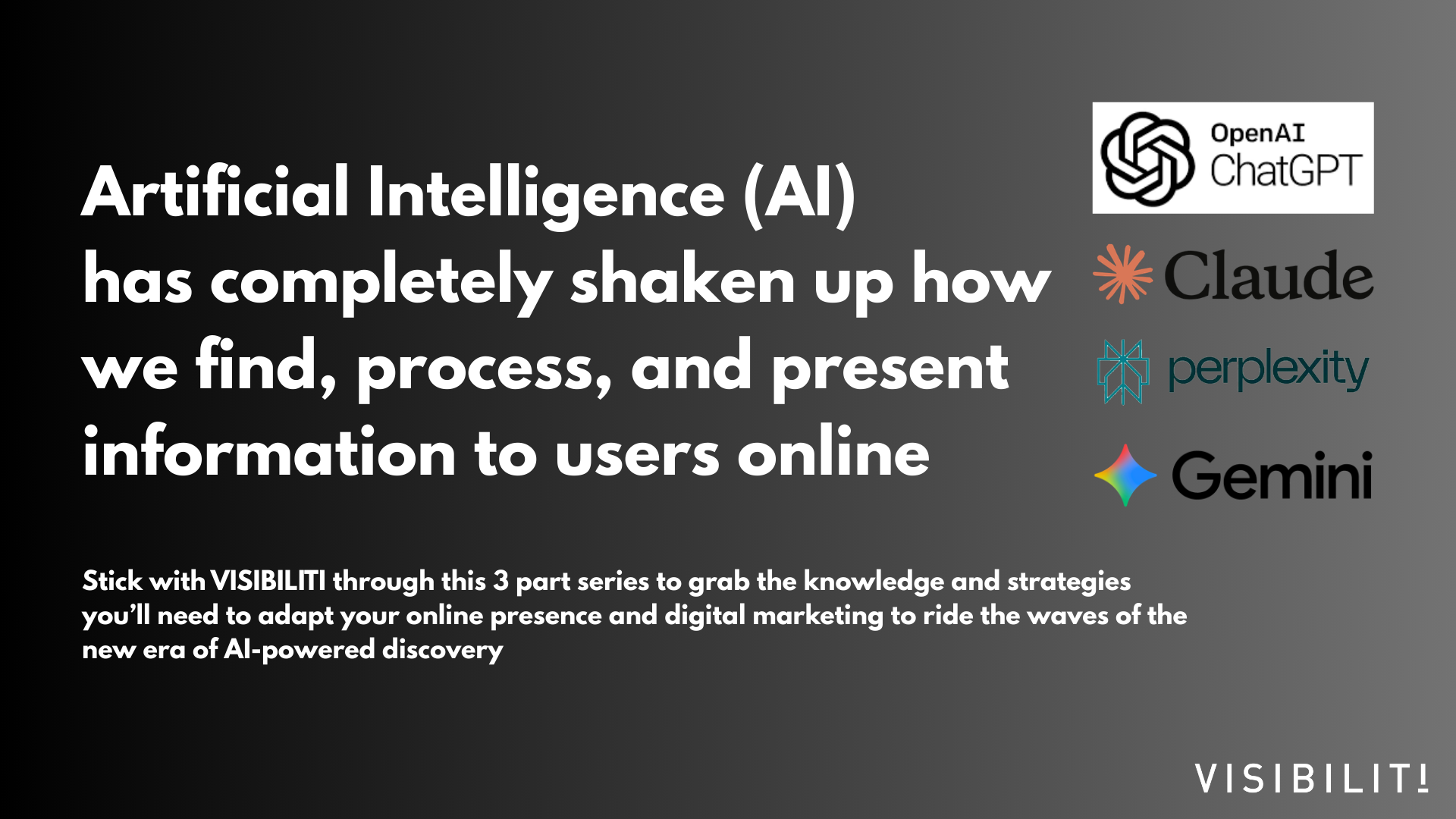 AI has changed for we find process present information to users online - Intro to AI SEO Part 1 - VISIBILITI SG